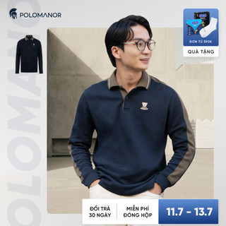 [DEAL SỐC 6.6] Áo polo nam tay dài POPPY, BST FAMILY BEAR, vải cá sấu cotton interlock, thanh lịch - POLOMANOR