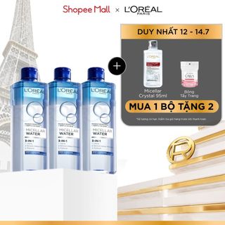 Bộ 3 nước tẩy trang đa năng 3-in-1 L'Oreal Paris Micellar sạch sâu 400ml x 3