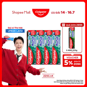 Bộ 4 Kem đánh răng Colgate Maxfresh the mát thổi bùng sảng khoái 225g/tuýp tặng bàn chải