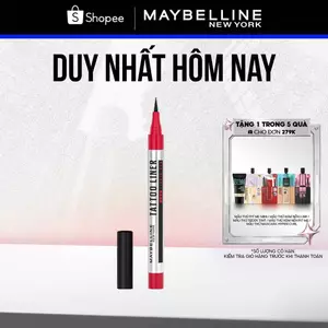 Bút Kẻ Mắt Nước Đen 48H Đậm Màu Bền Màu Không Lem Không Trôi Maybelline New York Tattoo 48h Liquid Pen EyeLiner 1g