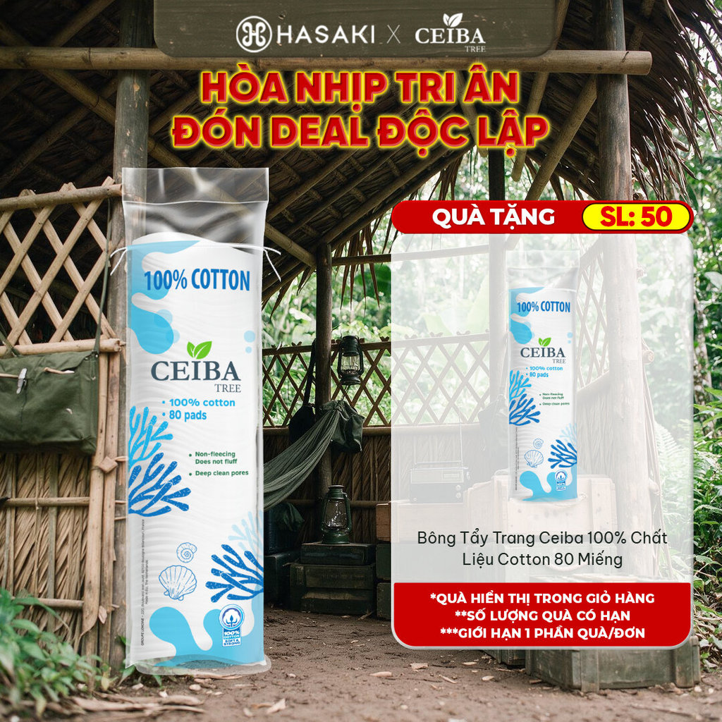 Bông Tẩy Trang Ceiba 100% Chất Liệu Cotton 80 Miếng