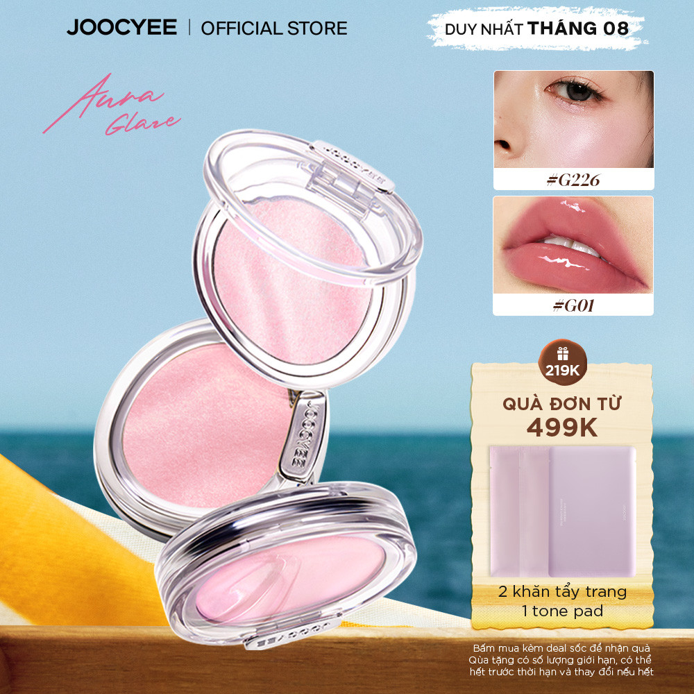Má hồng AURA Hot Trend /bắt sáng/son bóng JOOCYEE Aura Blusher tự nhiên ửng hồng /Highlight bắt sáng ánh ngọc trai /Luminiuos Gloss dưỡng ẩm căng bóng bền màu