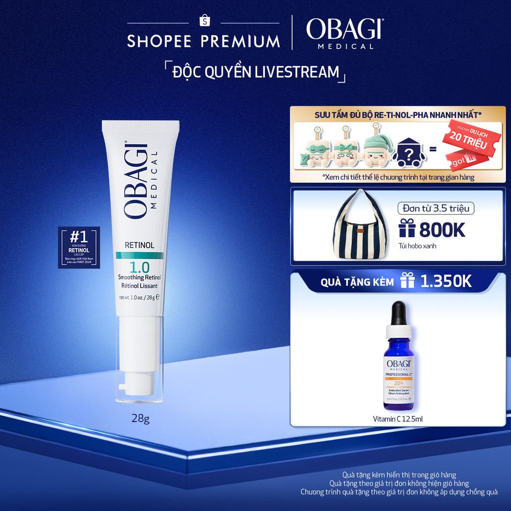 Kem Dưỡng Làm Mờ Nếp Nhăn & Làm Đều Màu Da Obagi Retinol 1.0 (28g)