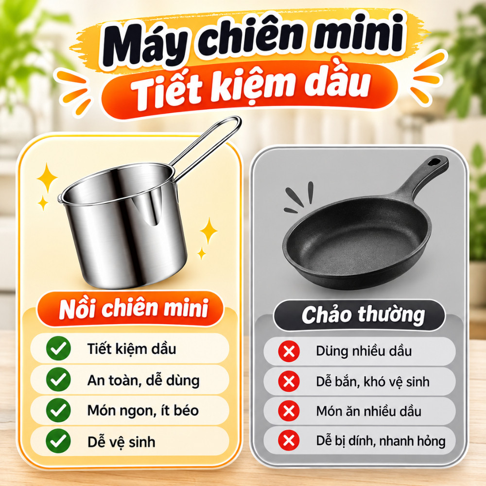 Nồi Chiên Ngập Dầu 1200ml Inox 304 Có Rổ Vớt, Nồi Chiên Sâu Dùng Cho Gia Đình | BigBuy360 - bigbuy360.vn