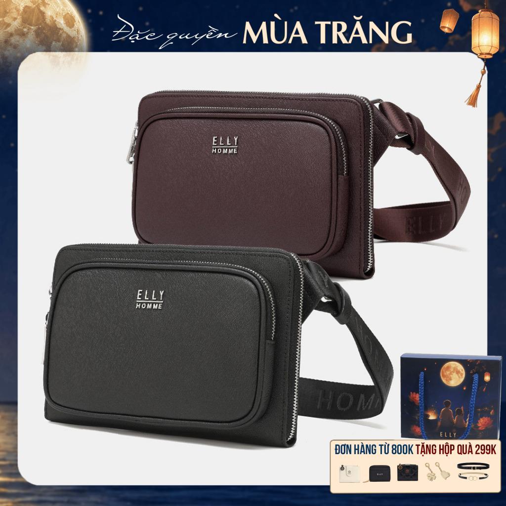 Túi đeo chéo nam da thật ELLY HOMME ETM22 cao cấp chính hãng
