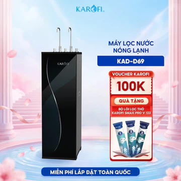 [TẶNG BỘ LÕI] Máy lọc nước Nóng Lạnh Karofi KAD-D69 - 11 lõi, RO Mỹ 100GPD, Công nghệ làm lạnh Zitek 4.0