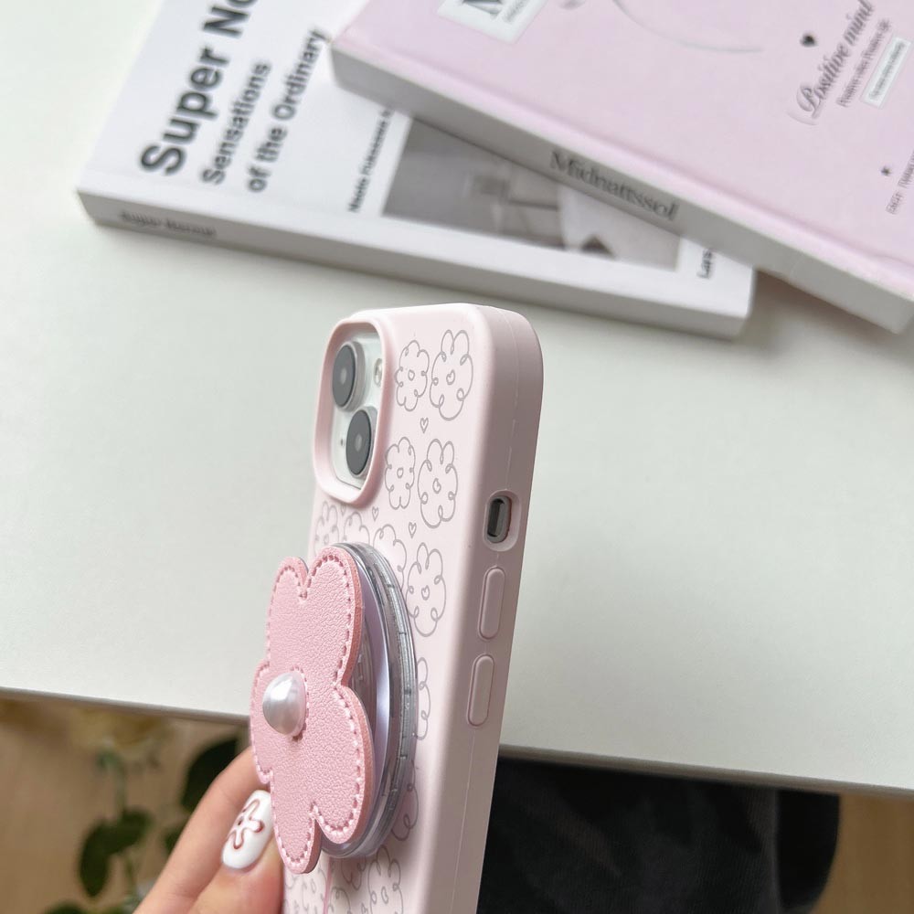 Ốp lưng TPU Tương thích với iPhone 13 14 14Pro 14ProMax 15 15Pro 15ProMax 16 16Pro 16ProMax 17 17Pro 17ProMax Vỏ nam châm họa tiết hoa hồng