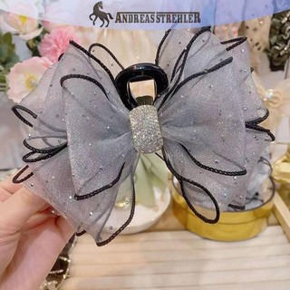 Onetimingfine Phong Cách Hàn Quốc Lưới Nơ Kim Cương Giả Vuốt Tóc Vintage Thanh Lịch Kẹp Tóc Kẹp Tóc Cho Nữ Thời Trang Phụ Kiện Tóc VN