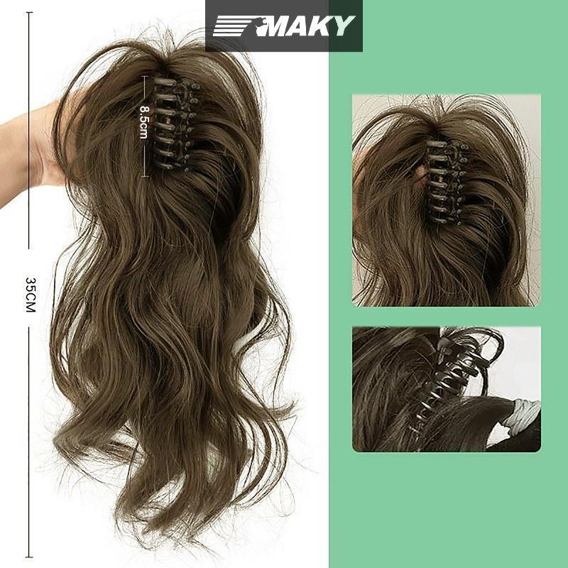 Newwellknownepic Tổng Hợp Móng Vuốt Kẹp Đuôi Ngựa Phần Mở Rộng Tóc Ngắn Xoăn Tự Nhiên Đuôi Giả Tóc Cho Nữ Đuôi Ngựa Tóc Đen VN