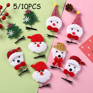 5 / 10 Chiếc Lễ Hội Giáng Sinh Quà Tặng Cắt Gạc Người Tuyết Kẹp Tóc Trẻ Em Kẹp Tóc Mũ Nón