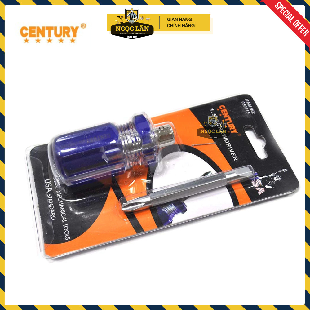 [Chính hãng] Tua vít lùn Century 2 đầu dẹp và bake 55mm có từ tính tiện lợi cao cấp