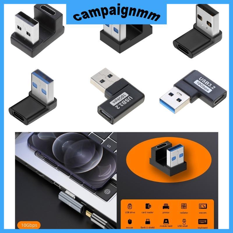 Camp USB 3 0 Nam Sang Type C Nữ Góc Trái 90 Độ Adapter 10Gbps Cho Laptop