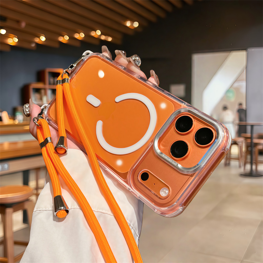 Ốp điện thoại đeo chéo từ tính chống rơi chất lượng cao cho iPhone 17 Pro Max 16 11 12 13 14 15 pro max Air 15 16 plus Bảo vệ ống kính chống rơi Vỏ cứng bảo vệ điện thoại