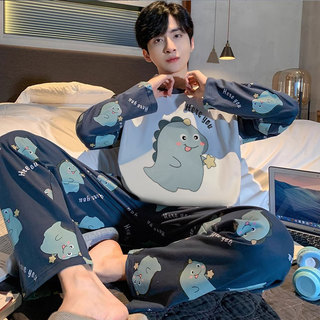 Bộ Đồ Ngủ Nam Mới Xuân Thu, Cotton Mỏng, Phù Hợp Cho Ngày Hè
