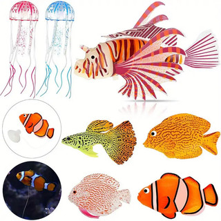 Đồ trang trí bể cá bằng nhựa bền để trưng bày ban đêm, Trang trí bể cá nhiệt đới, Trang trí bể cá, Thiết kế màu sắc sống động