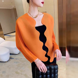 Áo Khoác Miyake Thu Đông, Thiết Kế Đơn Giản, Tay Dài, Chất Liệu Nhẹ