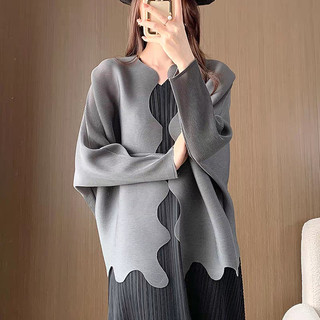 Áo Khoác Miyake Thu Đông, Thiết Kế Đơn Giản, Tay Dài, Chất Liệu Nhẹ