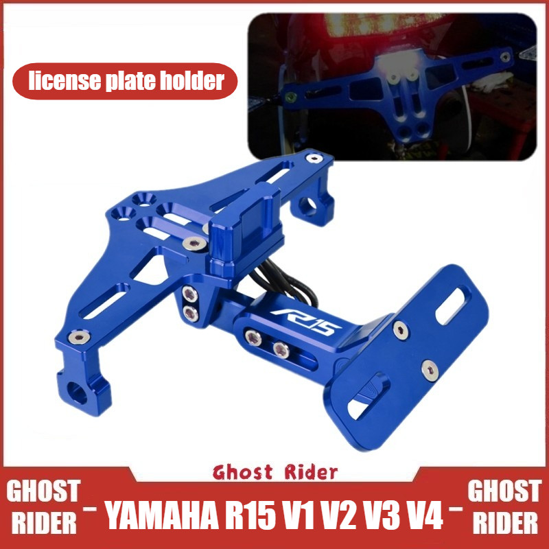 Dành Cho Xe Yamaha YZF R15 V1 V2 V3 V4 R15M 2013-2022 Nhôm CNC Có Thể Điều Chỉnh Biển Số Xe Máy Giá Đỡ Có Khung Đèn LED