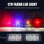 Utuony Đèn cảnh báo xe hơi LED nhấp nháy cỡ lớn 12V/24V, màu sắc tươi sáng，Đèn cảnh báo 12V/24V