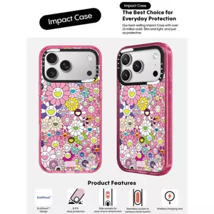 CASECASE X Hoa Hướng Dương Nhiều Màu Sắc Hồng Fizz Màu Trong Suốt Cứng Hút Từ Tính Tác Động Dành Cho Apple IPhone 12 13 14 15 16 17 Pro Max Air Plus Có Hộp