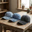 Mũ bóng chày Denim DONOVANQQ, Mũ bố rách rách rách rách rách cổ điển, Thoải mái vừa vặn Viền viền lớn vành mềm mại Mũ đeo thường ngày
