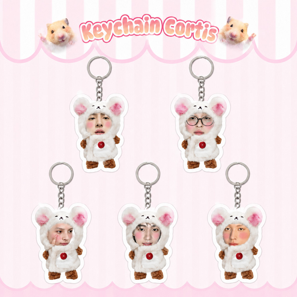 Keychain Cortis các thành viên, ver3 gấu chibi kết hợp nhiều phụ kiện