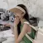 MJnmc Nữ Raffia Rơm Mũ Chống Nắng Mở Top Chống Tia UV Rộng Vành Cho Ngày Lễ Bãi Biển Hoạt Động Mới