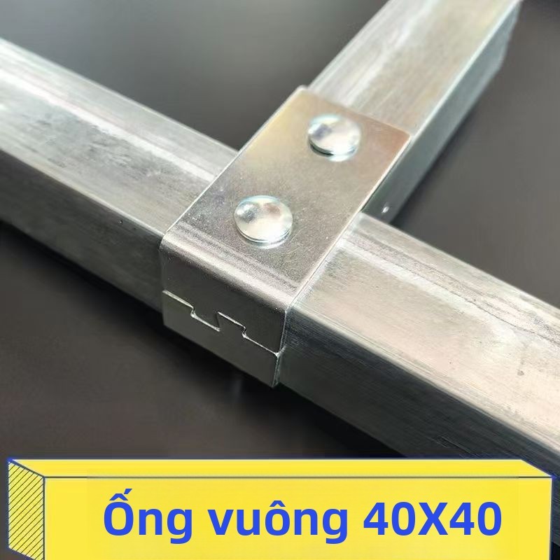 Đầu nối ống vuông 40 * 40mm Đầu nguồn Ống thép không gỉ Phụ kiện mạ kẽm Không hàn Khóa cố định khớp