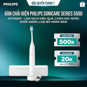 Bàn chải điện Philips Sonicare Series 5500 HX7110/07 – Làm sạch hiệu quả, chăm sóc nướu khỏe mạnh, loại bỏ mảng bám
