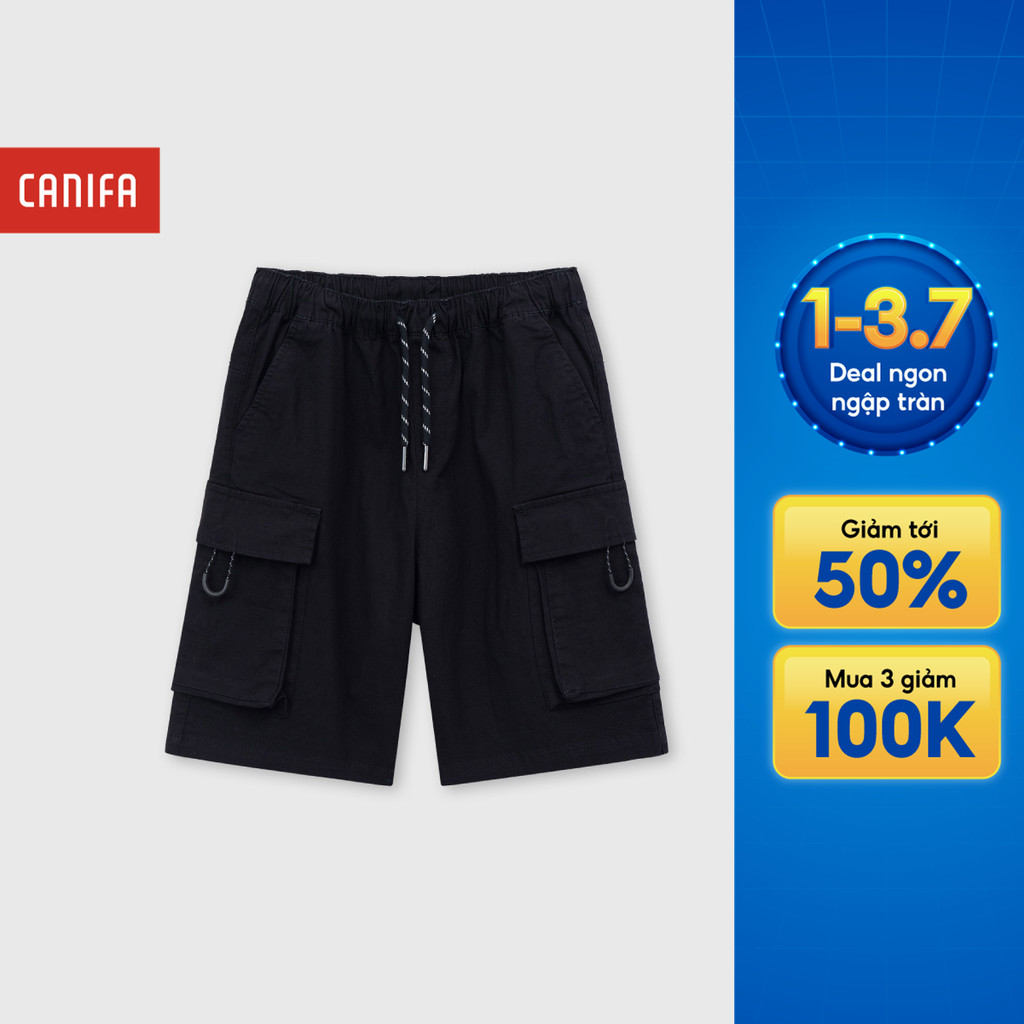 Quần short bé trai CANIFA ống rộng cạp chun túi hộp 2BS26C001
