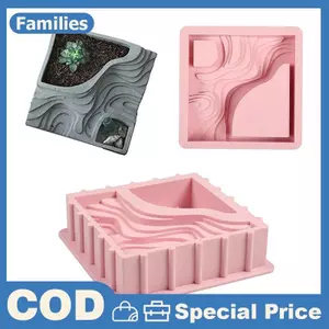Vuông Sân Thượng Chậu Hoa Nhựa Dính Khuôn Silicon Chậu Khuôn DIY Bê Tông Thạch Cao Chậu Hoa Handmade Làm