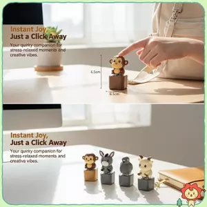 Sáng Tạo Nút Âm Thanh Đàn Áp Móc Khóa Đồ Chơi Hoạt Hình Dễ Thương Khỉ Cừu Họa Tiết Cho Trẻ Em Sinh Nhật Quà Tặng Nhỏ