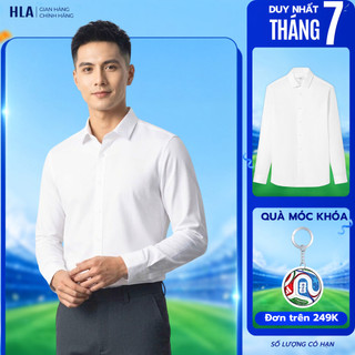 [HỎA TỐC 4H] Áo Sơ Mi Dài Tay Nam Trắng HLA – Áo Sơ Mi Chuẩn Công Sở, Mềm Mịn Thoáng Khí