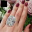 Một thế giới| Nhẫn đeo tay hình vuông lớn Cubic Zirconia sang trọng dành cho nữ cầu hôn Trang sức cưới