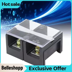 Belleshopp Belleshopp Wire Barrier Terminal Block 600V 100A 2 miếng TC cố định sắt đen cho máy gia dụng (2 vị trí (1002))