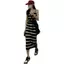 Mùa hè 2026 Pháp Bellflower Đen Trắng Sọc Dệt Kim Sling Dress Eo hẹp Mỏng Hơn Nhìn Niche Tính Khí Kỳ Nghỉ Váy Dài Nữ