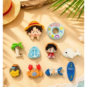 Set Charm One Piece Luffy Mùa Hè Biển Xanh – Pirate Beach Vacation Collection Trang Trí Dép Cute 10 Chi Tiết