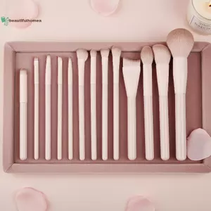 Bộ cọ trang điểm BeautifulHomeA Lông mềm mại Màu hồng 12 chiếc Cọ phấn mắt cho người mới bắt đầu Trang điểm hàng ngày VN