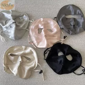 Chống Nắng NKSFX, Chống Tia UV Mô Phỏng Mặt Lụa Satin, Dây Đeo Tai Có Thể Điều Chỉnh Thời Trang Cảm Ứng Mềm Mại Có Thể Tái Sử Dụng Che Mặt Bảo Vệ Da