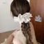 PNPIA- 1PC Quá Khổ Cotton Ren Pháp Tóc Scrunchie Tóc Cho Nữ Co Giãn Đuôi Ngựa Hai Lớp Phụ Kiện Tóc Nữ