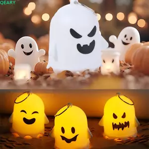 QARY 6 Móc Khóa Ma Dạ Quang, Treo Mặt Dây Chuyền Ma Halloween, Kawaii Dạ Quang LED Đảng Ma Đèn Trang Trí Điện Thoại