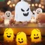 QARY 6 Móc Khóa Ma Dạ Quang, Treo Mặt Dây Chuyền Ma Halloween, Kawaii Dạ Quang LED Đảng Ma Đèn Trang Trí Điện Thoại