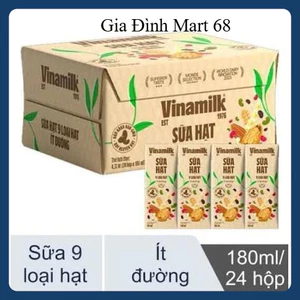Sữa Hạt Vinamilk 9 Loại Hạt Ít Đường 180ml Thùng 24 Hộp - Chính Hãng, Date Mới