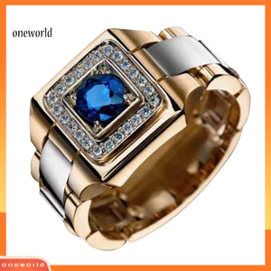 Một thế giới| Sang Trọng Nam Giả Sapphire Kẻ Sọc Nhẫn Trang Sức Cưới Ngày Lễ Tình Nhân