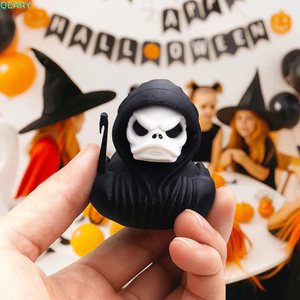QEARY Hình Vịt Halloween Ma Quái, Đồ trang trí PLA Halloween Vịt Anime Hình, Tượng Vịt Chết Vật Trang Trí Sưu Tập Thủ Công Grim Reaper Vịt Trang Trí Đảng
