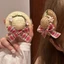 Dệt Tay Ống Hút Mũ Mini Tóc Barrette Trang Trí Với Hoa Nhỏ Và Nơ Kẻ Sọc Di Động Cá Sấu Kẹp Cho Cô Gái Mùa Hè Kiểu Tóc