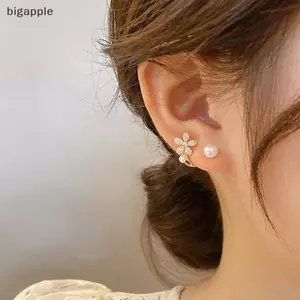 Bigapple Hàn Quốc Ánh Sáng Sang Trọng Ngọc Trai Hoa Pha Lê Bông Tai Dành Cho Nữ Trang Sức Thanh Lịch Quà Tặng RDG