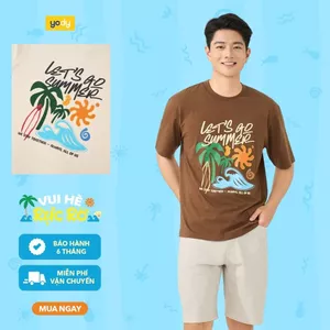 Áo thun phông gia đình ba mẹ bé YODY Let's Go Summer vải cotton compact MCTS26S027 WCTS26S020