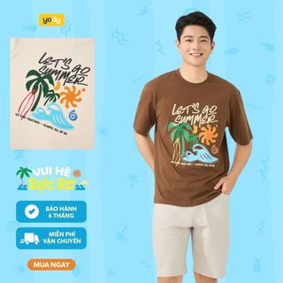 [DREAM TEAM] Áo thun phông gia đình ba mẹ bé YODY Let's Go Summer vải cotton compact MCTS26S027