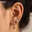 HFSHY Bộ 3 Bông Tai Zircon Trái Tim Tối Giản Mạ Vàng PVD Cho Nữ Không Gây Dị Ứng Dainty Trang Sức Cho Công Sở Mặc VN